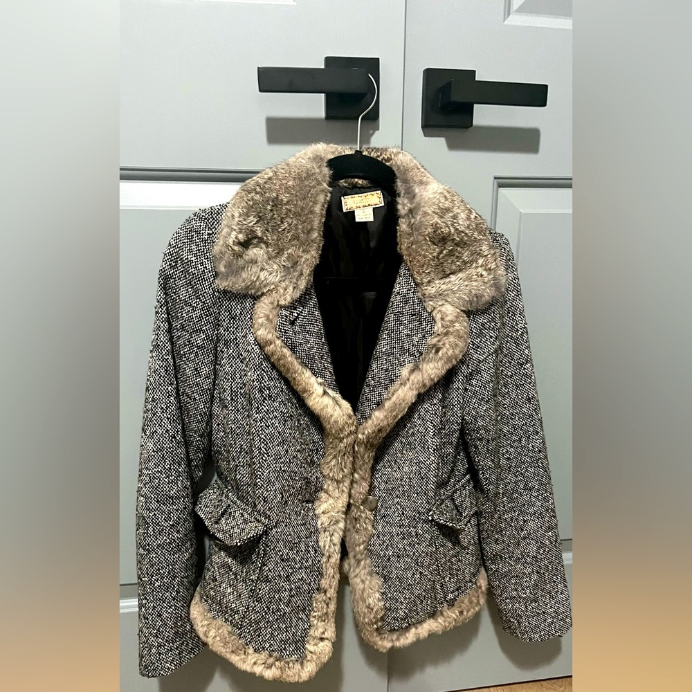 Grey fur jacket